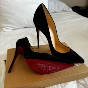 Christian Louboutin So Kate 120 Veau Velours 39 Black Suede Heels